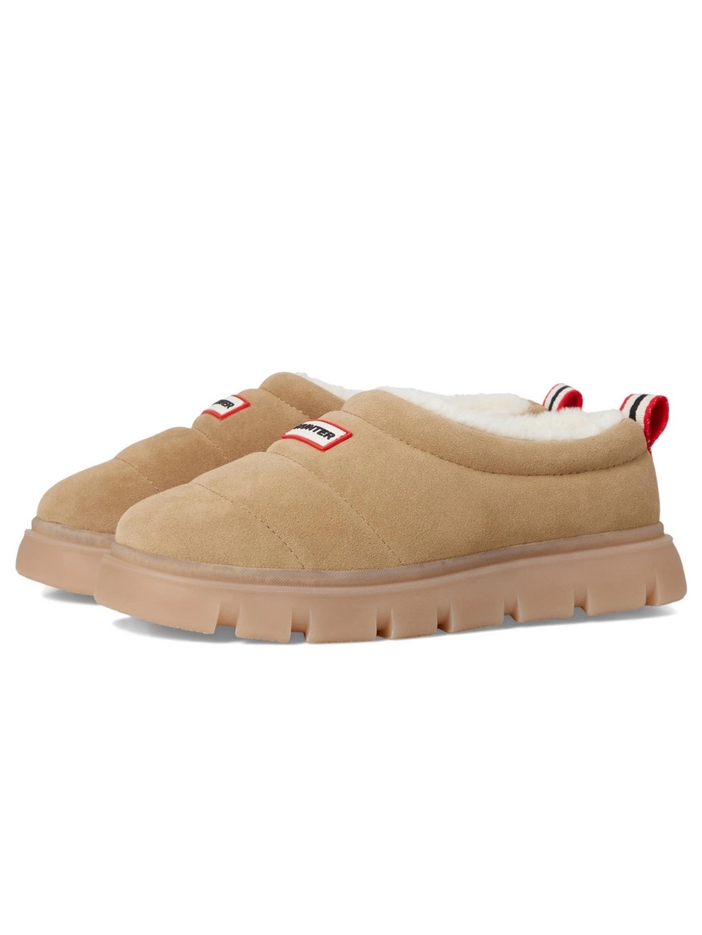 Hunter Madison Tan Slip-On Cozy Lined Slippers